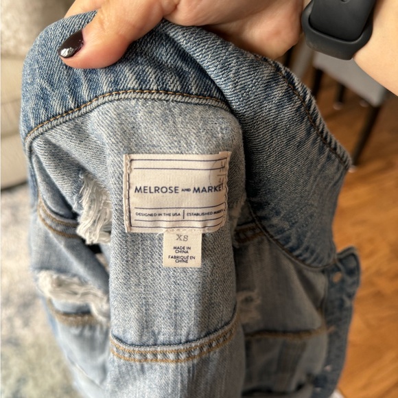 Melrose and market distressed denim jean jacket - Picture 5 of 5